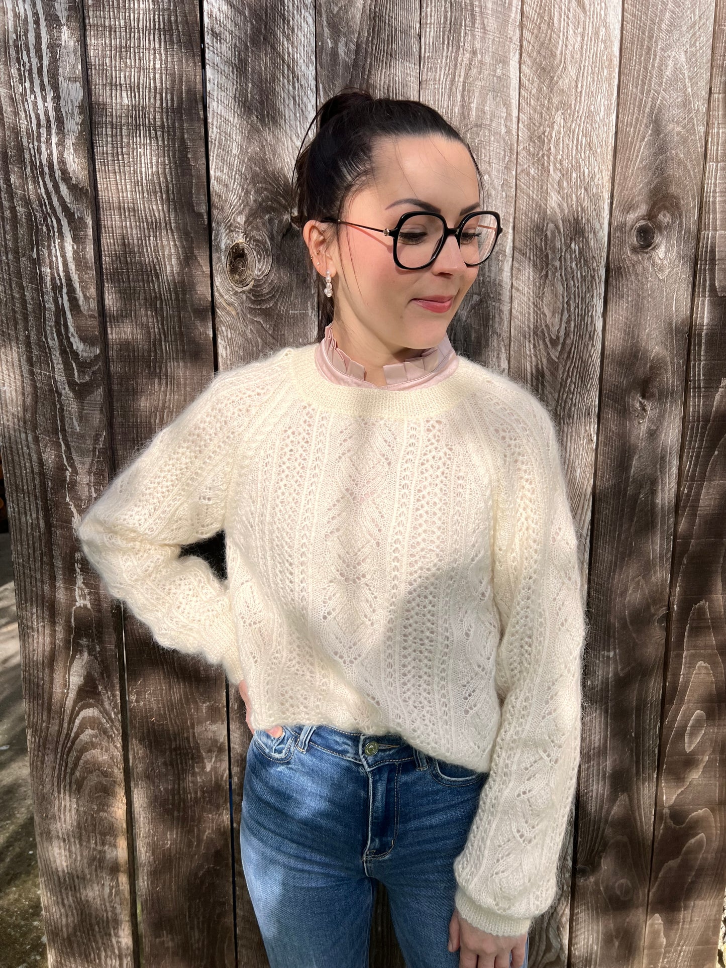 Patron de tricot PARIS SWEATER PDF - Pull à plat avec couture