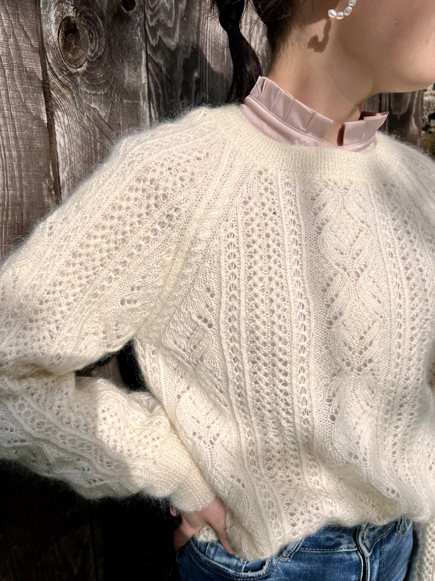 Patron de tricot PARIS SWEATER PDF - Pull à plat avec couture