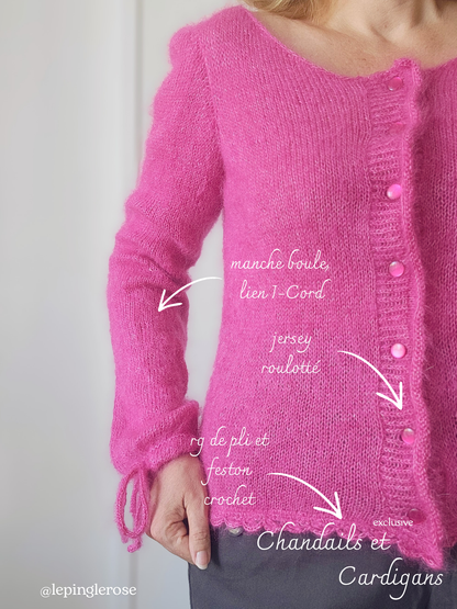 Patron de tricot THE OTHER SIDE CARDIGAN PDF - (de haut en bas en aller-retour)