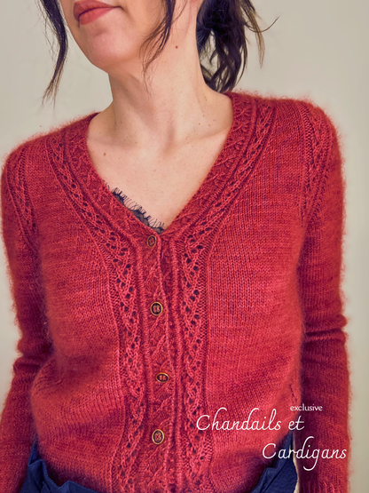 Patron de tricot ATHEN CARDIGAN SLEEVED PDF - (de haut en bas en aller-retour)