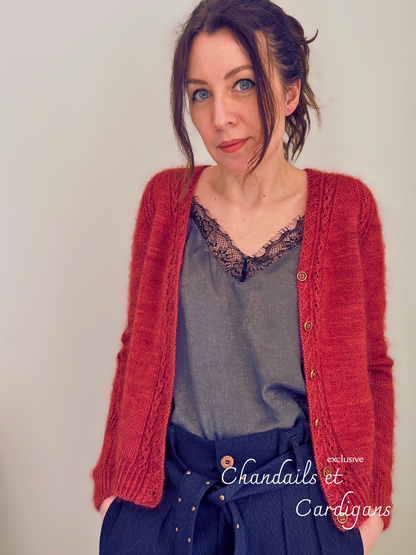 Patron de tricot ATHEN CARDIGAN SLEEVED PDF - (de haut en bas en aller-retour)