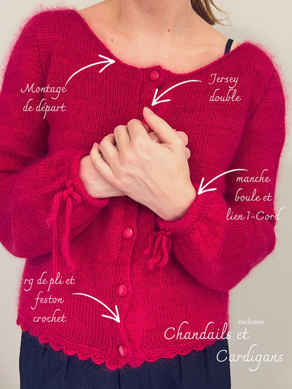 Patron de tricot THE OTHER SIDE CARDIGAN PDF - (de haut en bas en aller-retour)