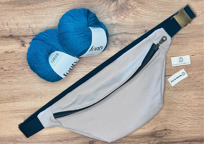 Kit sac banane bandoulière GIGI BANANA personalisable (37 cm x 19 cm) = patron de tricot PDF + doublure + laine. Qualité artisanale