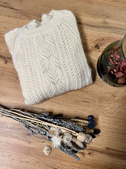 Patron de tricot PARIS SWEATER PDF - Pull à plat avec couture