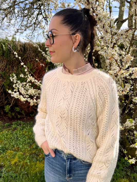 Patron de tricot PARIS SWEATER PDF - Pull à plat avec couture