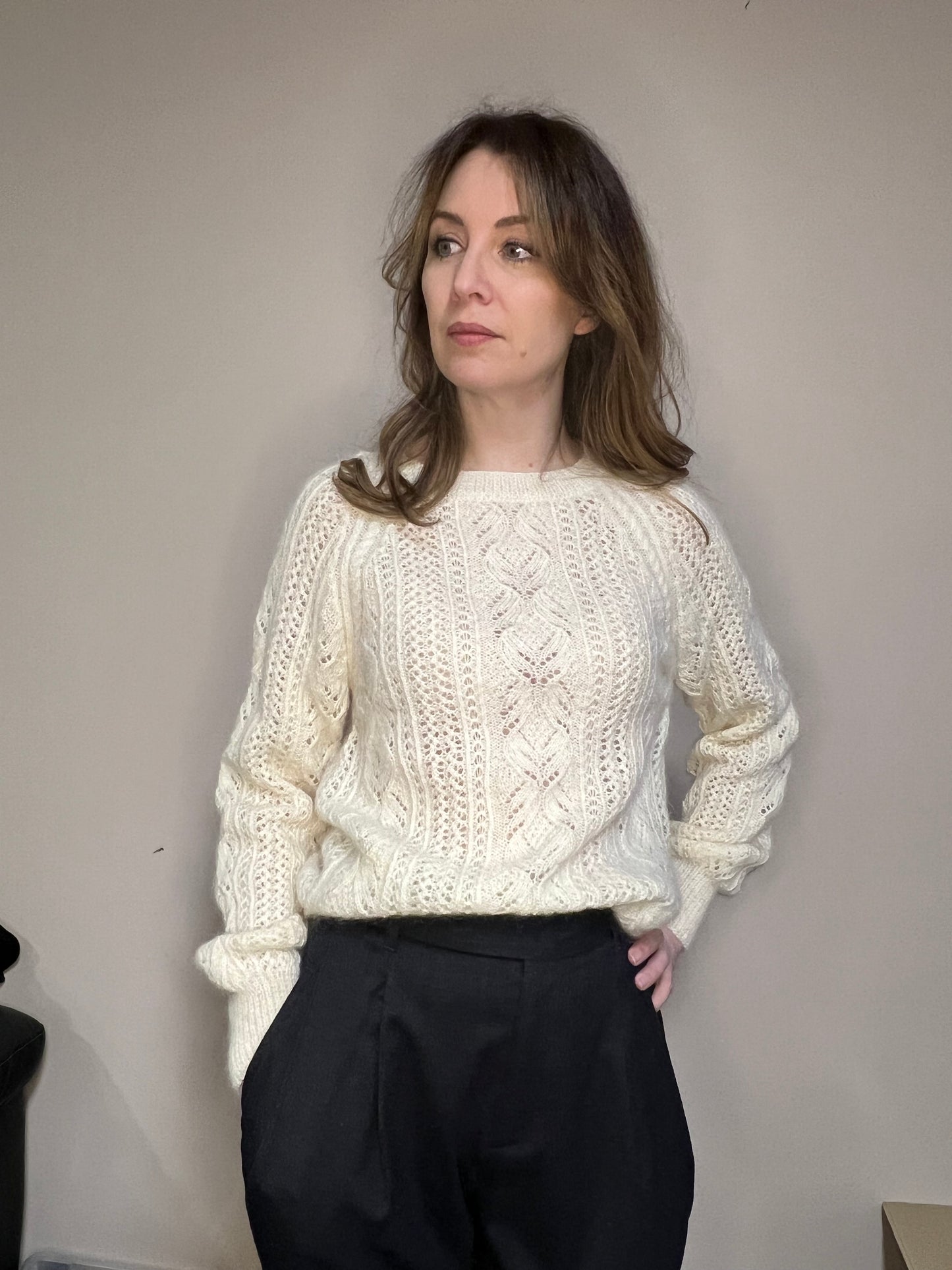 Patron de tricot PARIS SWEATER PDF - Pull à plat avec couture