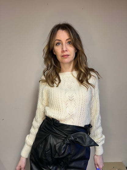 Patron de tricot PARIS SWEATER PDF - Pull à plat avec couture